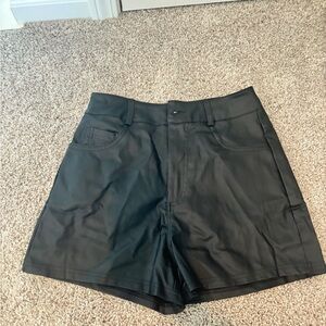 leather shorts size small